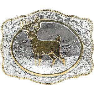 Men's Multi/color Imported Nickel Free Crumrine Shiny Multi Deer Belt Buckle